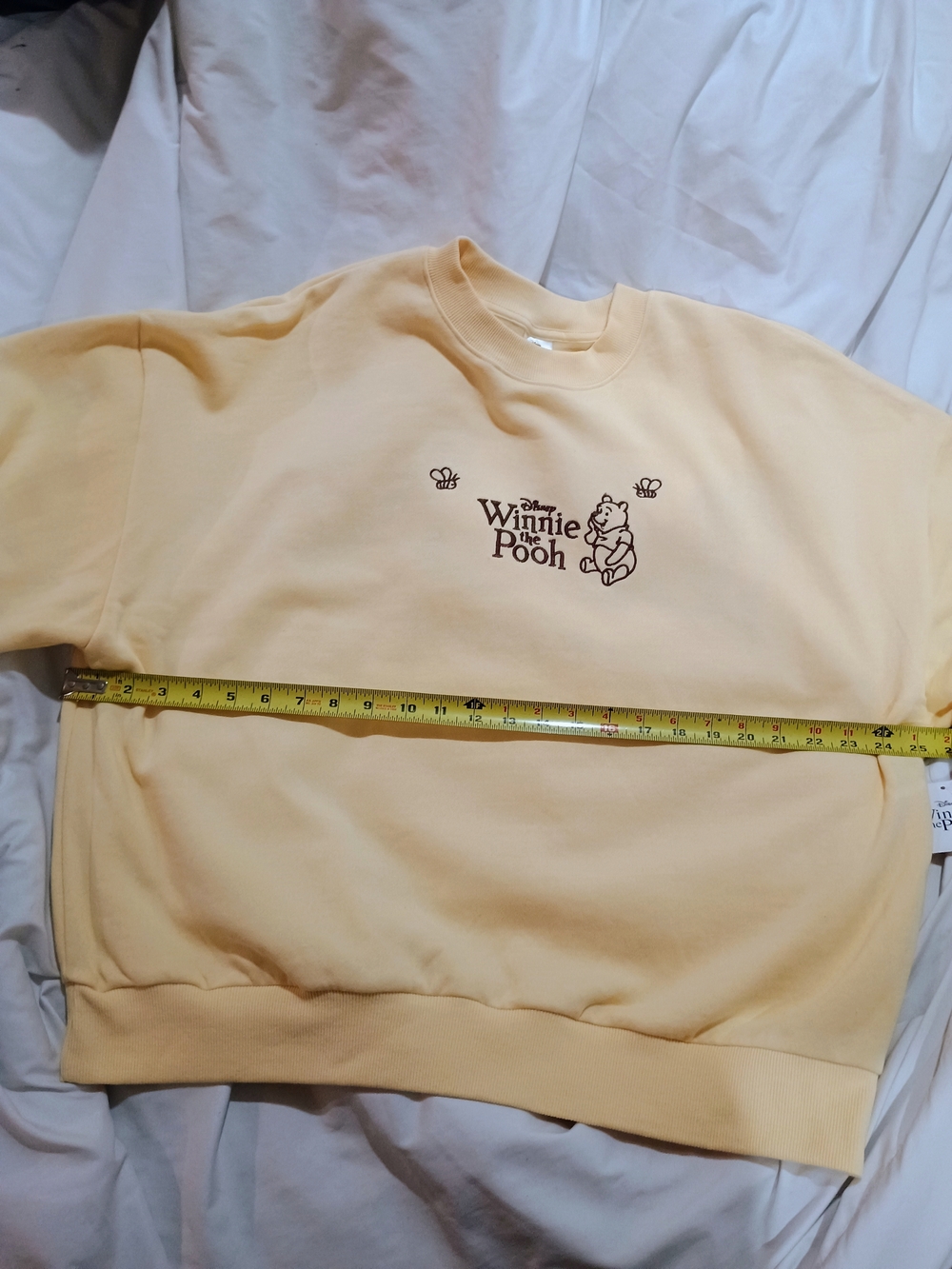 New Winnie The Pooh 100 Acre Woods All Characters Embroidered Yellow/Brown Large - Picture 9 of 10